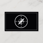 Modern Compass Gold Nautical Business Card Visitenkarte (Vorderseite)