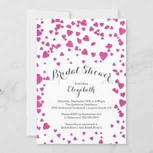 Modern Confetti Hearts Bridal Dusche Einladung