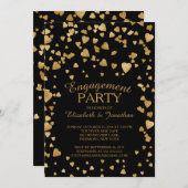 Modern Confetti Herzbezug Party Einladung (Vorne/Hinten)