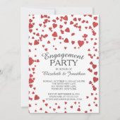 Modern Confetti Herzbezug Party Einladung (Vorderseite)