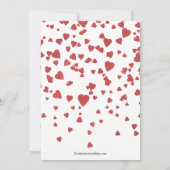 Modern Confetti Herzbezug Party Einladung (Rückseite)