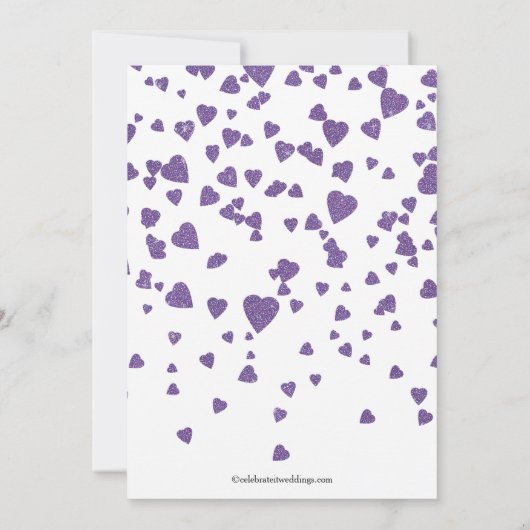 Modern Confetti Herzbezug Party Einladung (Rückseite)