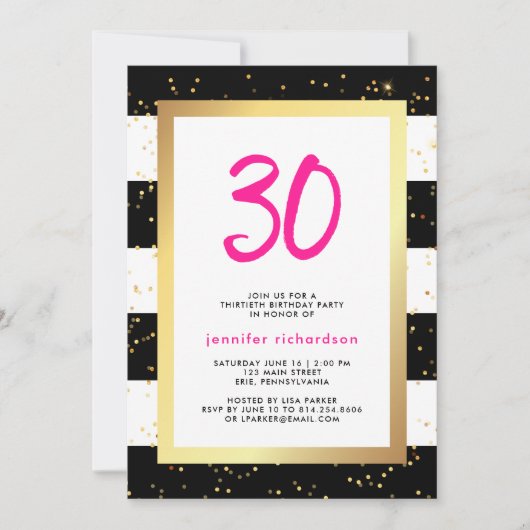 Modern Confetti | Party Einladung zum 30. Geburtst (Vorderseite)