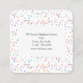 Modern Confetti Quadratische Visitenkarte (Rückseite)