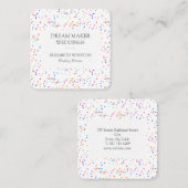 Modern Confetti Quadratische Visitenkarte (Vorne/Hinten)