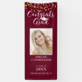 Modern Confetti Script GLÜCKWUNSCHS GRAD Foto Maro Banner (Vertikal)
