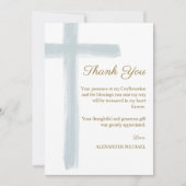 Modern Confirmation Blue Cross Dankeskarte (Vorderseite)