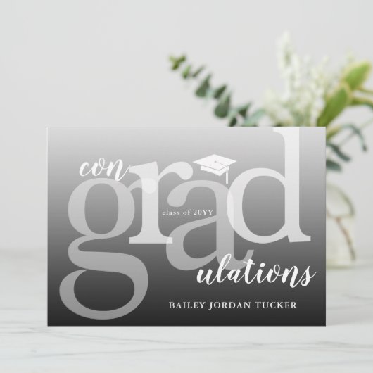 Modern ConGRADlus Abschluss Glückwunsch (Stehend Vorderseite)