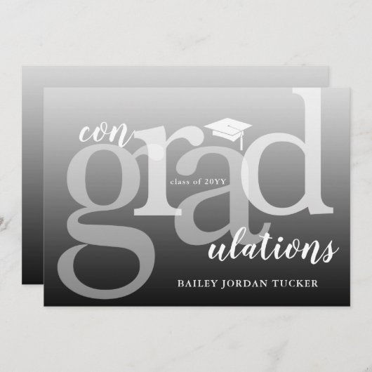 Modern ConGRADlus Abschluss Glückwunsch (Vorne/Hinten)