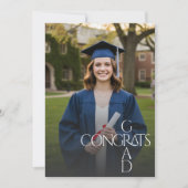 Modern Congrats Grad Graduation Photo Announcement (Vorderseite)