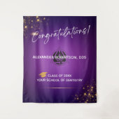 Modern Congratulations Dentist Graduation Purple Wandteppich (Vorderseite)
