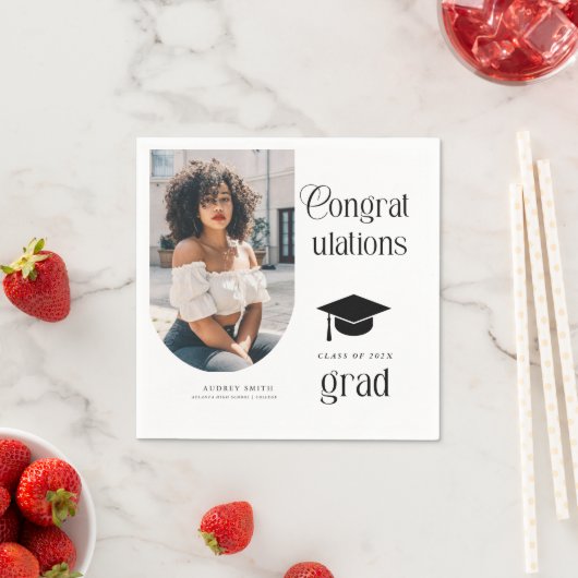 Modern Congratulations Grad Photo Graduation Arch Serviette (Beispiel)
