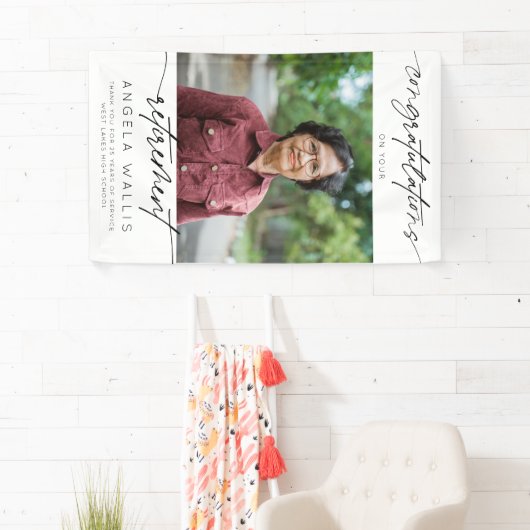 Modern Congratulations Retirement Script Foto Banner (Insitu)