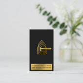 Modern Construction Black Gold Home Building Lux Visitenkarte (Stehend Vorderseite)