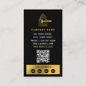 Modern Construction Black Gold Home Building Lux Visitenkarte (Rückseite)