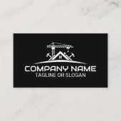 Modern Construction Crane Hammer House Logo Visitenkarte (Vorderseite)