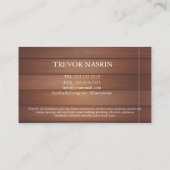 Modern Construction Handyman Carpenter Tools Wood Visitenkarte (Rückseite)