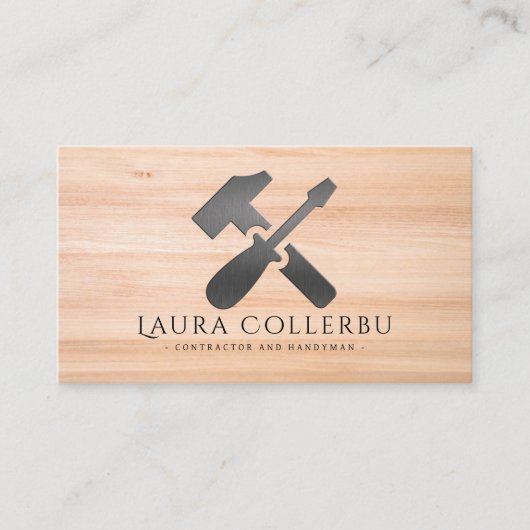 Modern Construction Handyman Carpenter Visitenkarte (Vorderseite)