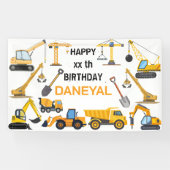 Modern Construction Simple Kid's Birthday Banner (Horizontal)