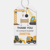 Modern Construction Simple Kid's Birthday Geschenkanhänger (Rückseite)