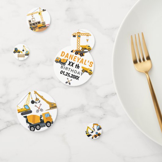 Modern Construction Simple Kid's Birthday Konfetti (Gruppe)