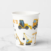 Modern Construction Simple Kid's Birthday Pappbecher (Rückseite)