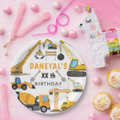 Modern Construction Simple Kid's Birthday Pappteller (Party)