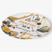 Modern Construction Simple Kid's Birthday Pappteller (Schrägansicht)