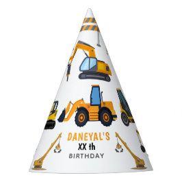 Modern Construction Simple Kid's Birthday Partyhütchen