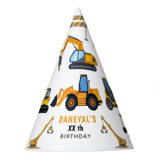 Modern Construction Simple Kid's Birthday Partyhütchen