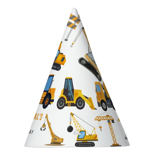 Modern Construction Simple Kid's Birthday Partyhütchen (Rechts)