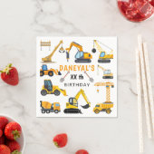 Modern Construction Simple Kid's Birthday Serviette (Beispiel)