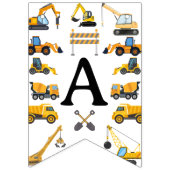 Modern Construction Simple Kid's Birthday Wimpelkette (Zweite Fahne)