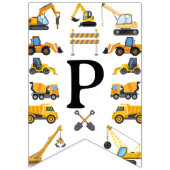 Modern Construction Simple Kid's Birthday Wimpelkette (Dritte Fahne)