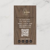 Modern Construction Wood Home Building Lux Visitenkarte (Rückseite)