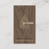 Modern Construction Wood Home Building Lux Visitenkarte (Vorderseite)
