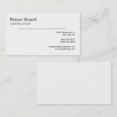 Modern Consultant Business Card für White Gray Lin Visitenkarte (Vorne/Hinten)