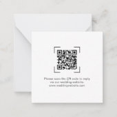 Modern Contemporary Wedding QR Code Online RSVP Mitteilungskarte (Vorderseite)