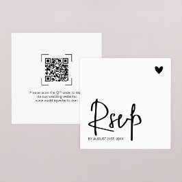 Modern Contemporary Wedding QR Code Online RSVP Mitteilungskarte