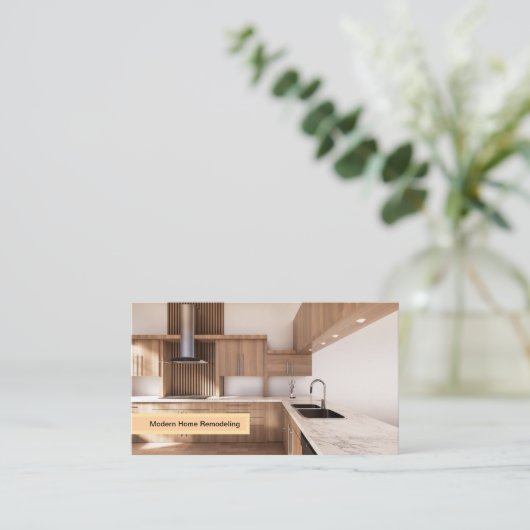 Modern Contractor - Sleek Kitchen & Construction Visitenkarte (Stehend Vorderseite)
