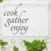 Modern Cook Gather genießen Skript Geschirrtuch (Gefaltet)