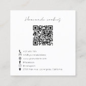 Modern Cookies Bakery Business Card with QR Code Quadratische Visitenkarte (Rückseite)