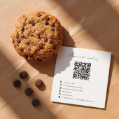 Modern Cookies Bakery Business Card with QR Code Quadratische Visitenkarte