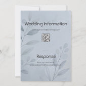 Modern Cool Blue Botanical Typography Wedding   Einladung (Rückseite)