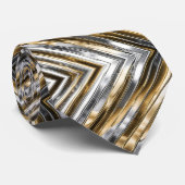 Modern, cool, chic, silber-gold gestreiftes Muster Krawatte (Gerollt)