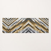 Modern, cool, chic, silbernes und goldenes Streife Yogamatte (Rückseite (Horizontal))