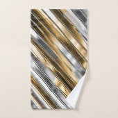 Modern, cool, chic, silver and gold stripe pattern badhandtuch set (Handtuch)