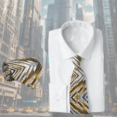 Modern, cool, chic, silver and gold stripe pattern krawatte