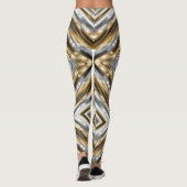 Modern, cool, chic, silver and gold stripe pattern leggings (Rückseite)