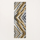 Modern, cool, chic, silver and gold stripe pattern yogamatte (Rückseite)